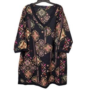 Land's End Boho V-Neck Tunic Top / Swim Coverup